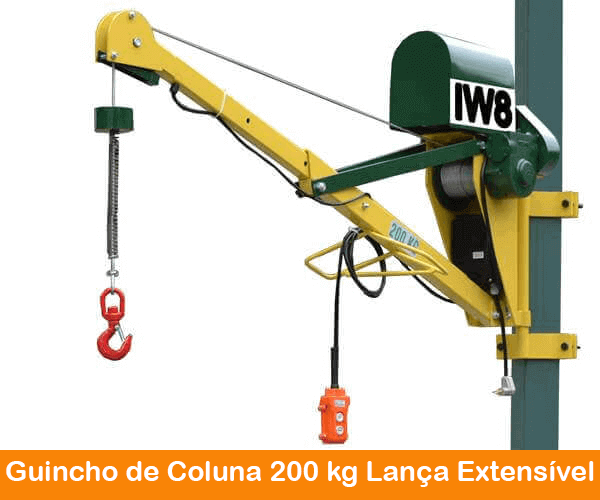 Guincho de Coluna elétrico 200kg lança extensivel