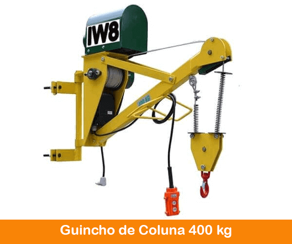 Guincho Elétrico de Coluna 400kg Cabo Duplo