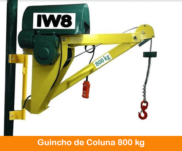 Guincho Elétrico de Coluna para Obra 800kg